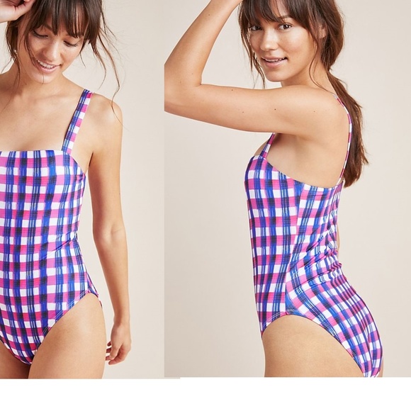NEW Anthropologie Square-Neck One-Piece Swimsuit - Picture 4 of 8